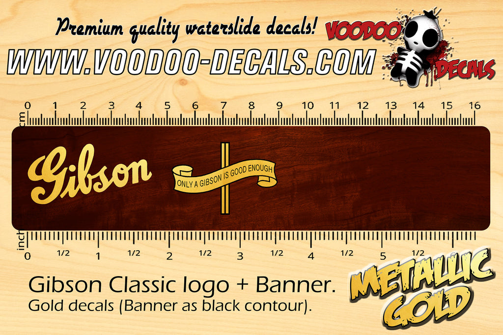 Gibson USA Logo Vinyl Sticker Decal – 200mm Wide – Multiple Colors – For Guitars, Amps, Cases
