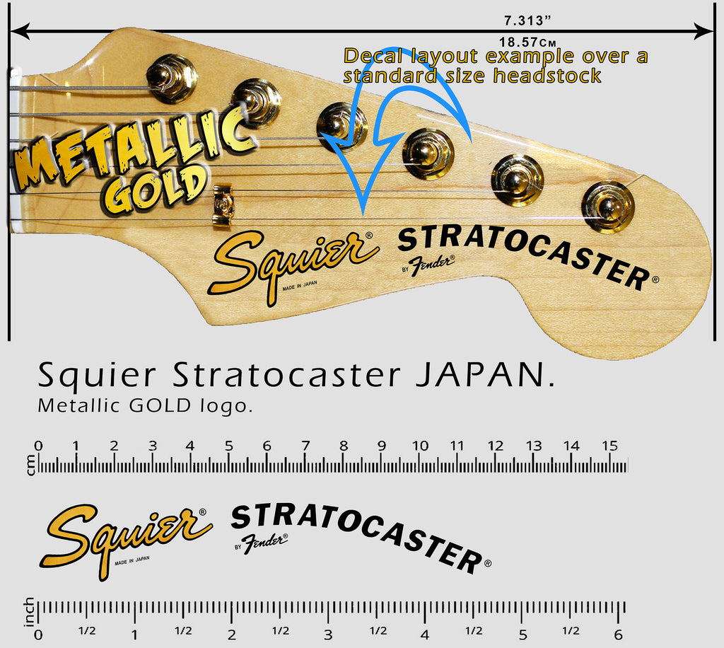 Squier Stratocaster Japan - Gold logo – Voodoo Decals