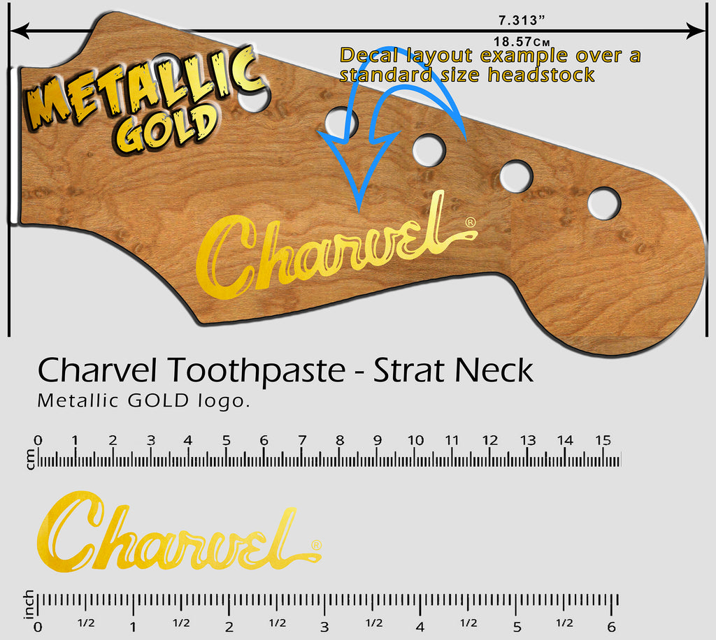 Charvel Toothpaste (Stratocaster Neck) - GOLD – Voodoo Decals