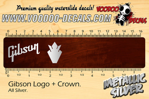 Gibson Logo + Crown ALL SILVER)
