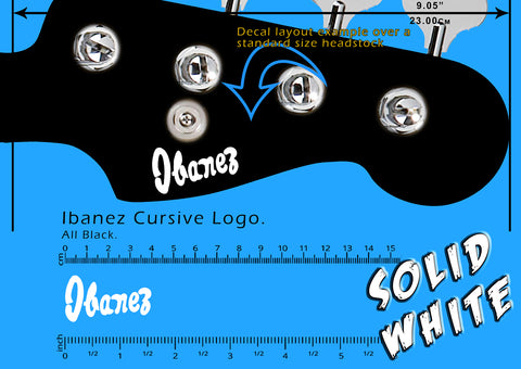 Ibanez Cursive Logo - WHITE