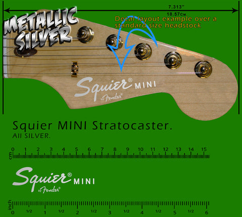 Squier MINI Stratocaster ALL SILVER Voodoo Decals