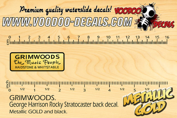 GRIMWOODS - Harrison Rocky Stratocaster BACK DECAL