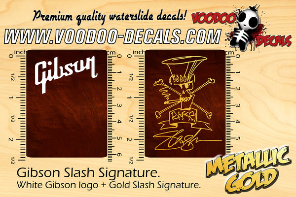 Gibson Slash Signature (White logo / Gold Slash)