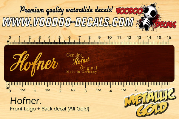 Hofner logo + Back decal - All Gold