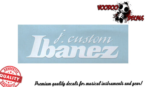 Ibanez J. Custom Vinyl Decal - ALL White