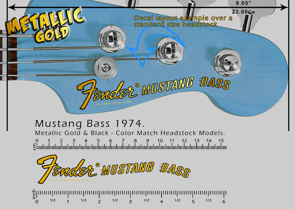 Mustang Bass 1974 GOLD (Color Match Headstock)