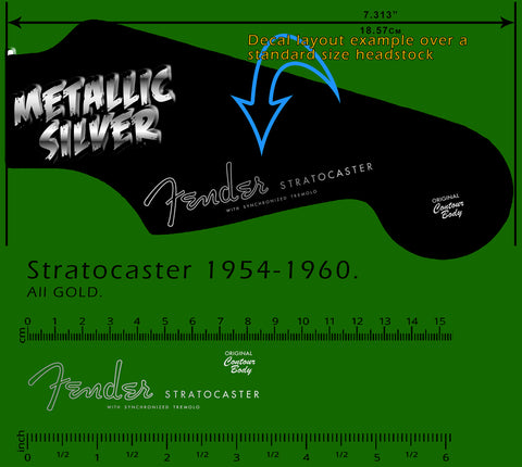 Stratocaster 1954-1960 ALL SILVER - Hollow logo